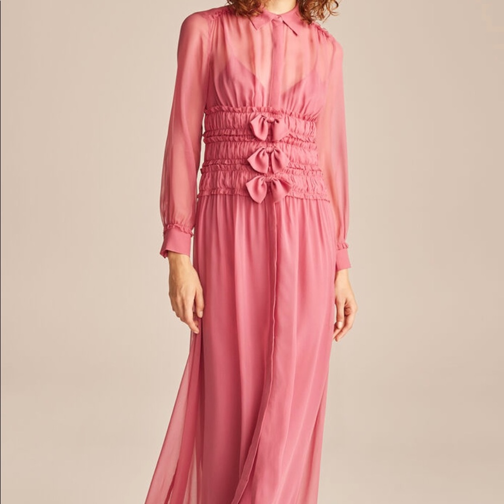 Rebecca Taylor Silk Chiffon Bow Dress Size 4 worn once